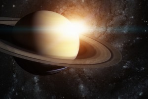 Solar System - Saturn. It is the sixth planet from the Sun.